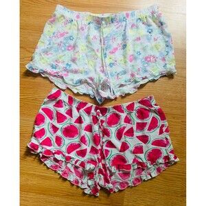 Primark  Sleep Lounge Shorts Size Small Medium Bundle x2 Watermelon Floral Print